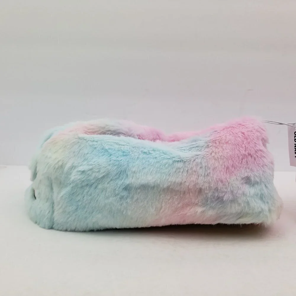 NEW Old Navy Girls Size XL 3-4 Critter Smile Slip On Fuzzy Comfort Slippers